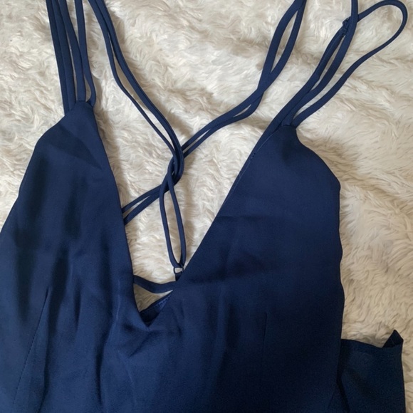 Navy Split Leg Jumpsuit - Picture 4 of 8